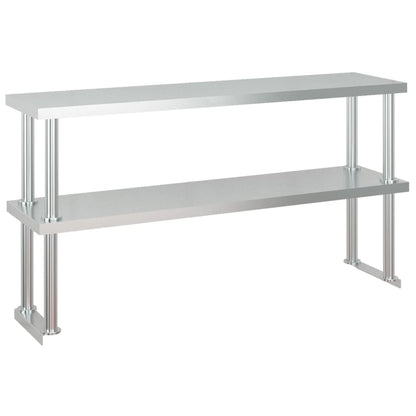 Tavolo Lavoro Cucina con Ripiano 120x60x145 cm Acciaio Inox | homemem39