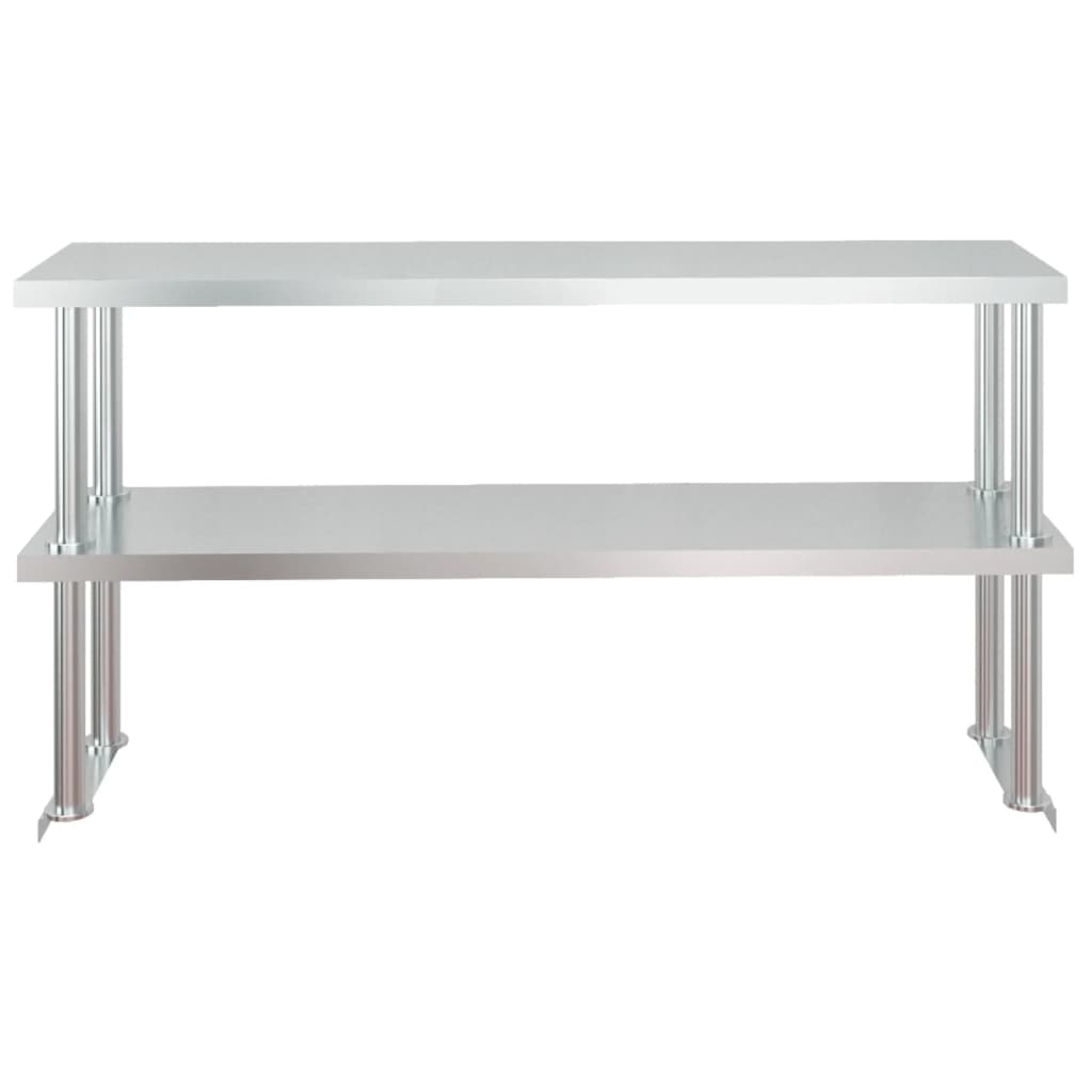 Tavolo Lavoro Cucina con Ripiano 120x60x145 cm Acciaio Inox | homemem39