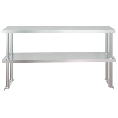 Tavolo Lavoro Cucina con Ripiano 120x60x145 cm Acciaio Inox | homemem39