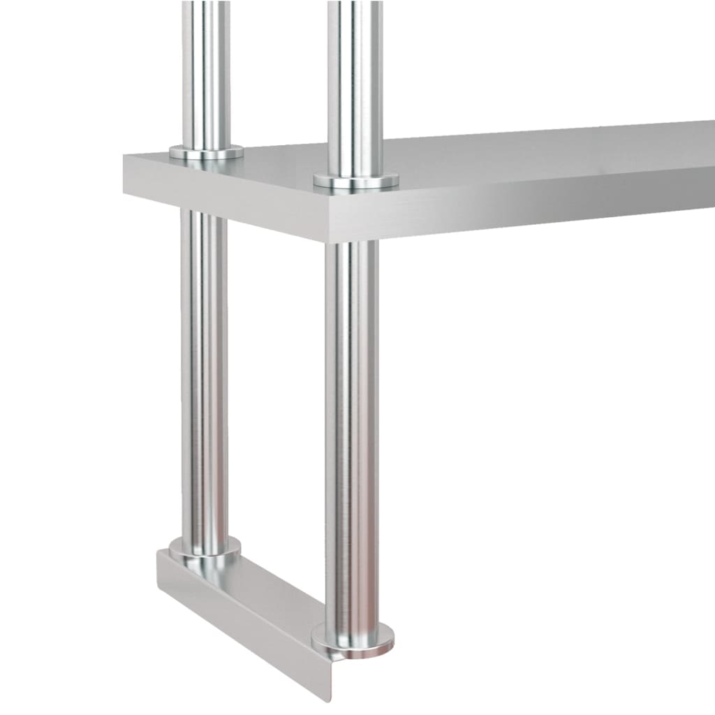 Tavolo Lavoro Cucina con Ripiano 120x60x145 cm Acciaio Inox | homemem39
