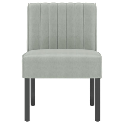 Sedia Pantofola Grigio Chiaro in Velluto