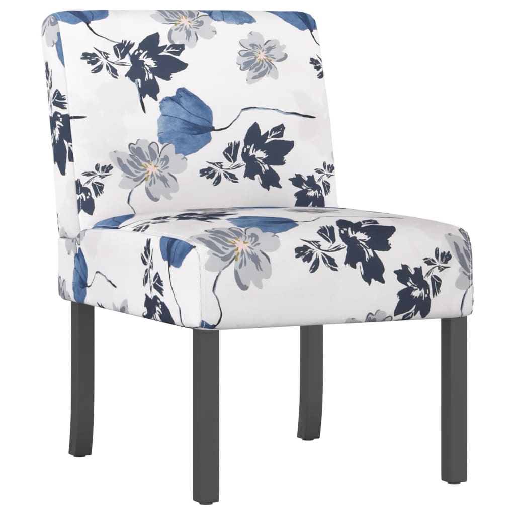 Sedia Pantofola in Tessuto Fiori Blu - homemem39