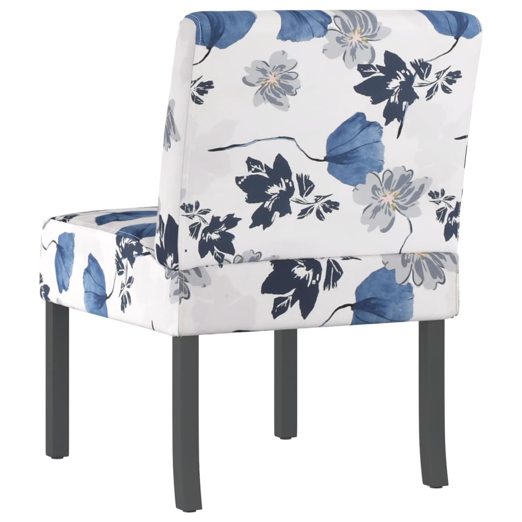 Sedia Pantofola in Tessuto Fiori Blu - homemem39