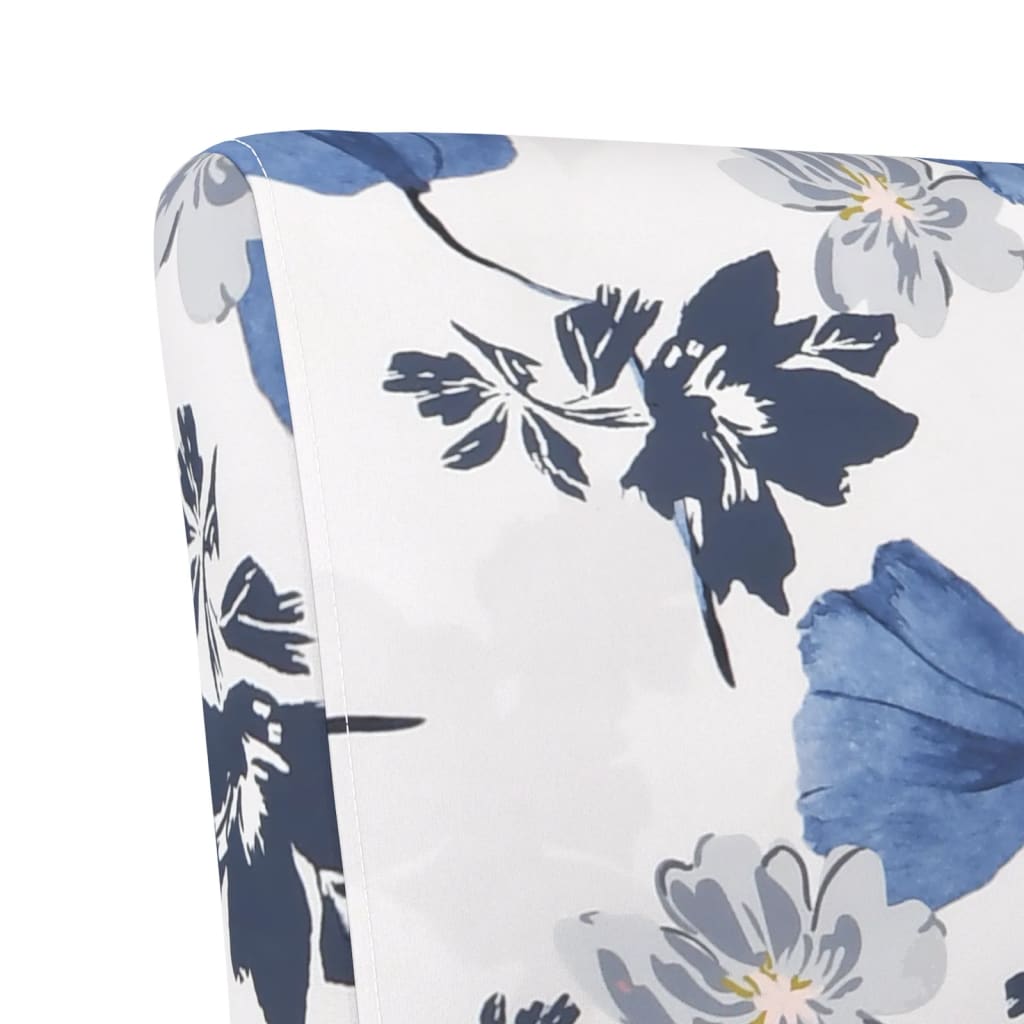 Sedia Pantofola in Tessuto Fiori Blu - homemem39