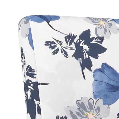 Sedia Pantofola in Tessuto Fiori Blu
