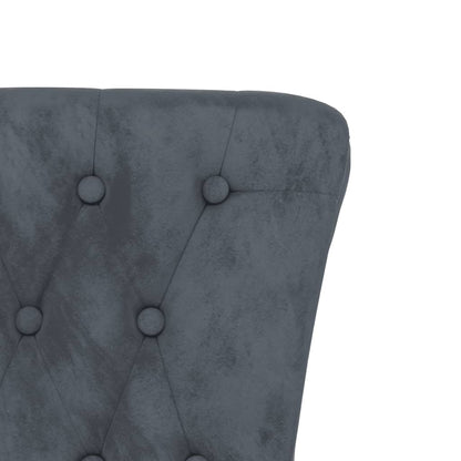 Sedia Schienale Alto Design con Bottoni in Velluto Grigio Scuro - homemem39