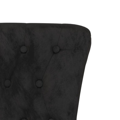 Sedia con Schienale Alto Design con Bottoni in Velluto Nero - homemem39