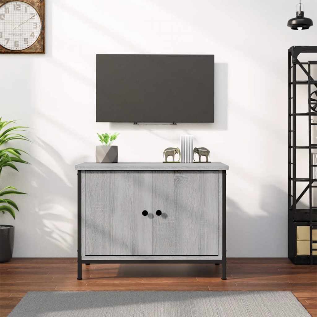 Mobile TV con Ante Grigio Sonoma 60x35x45 cm Legno Multistrato