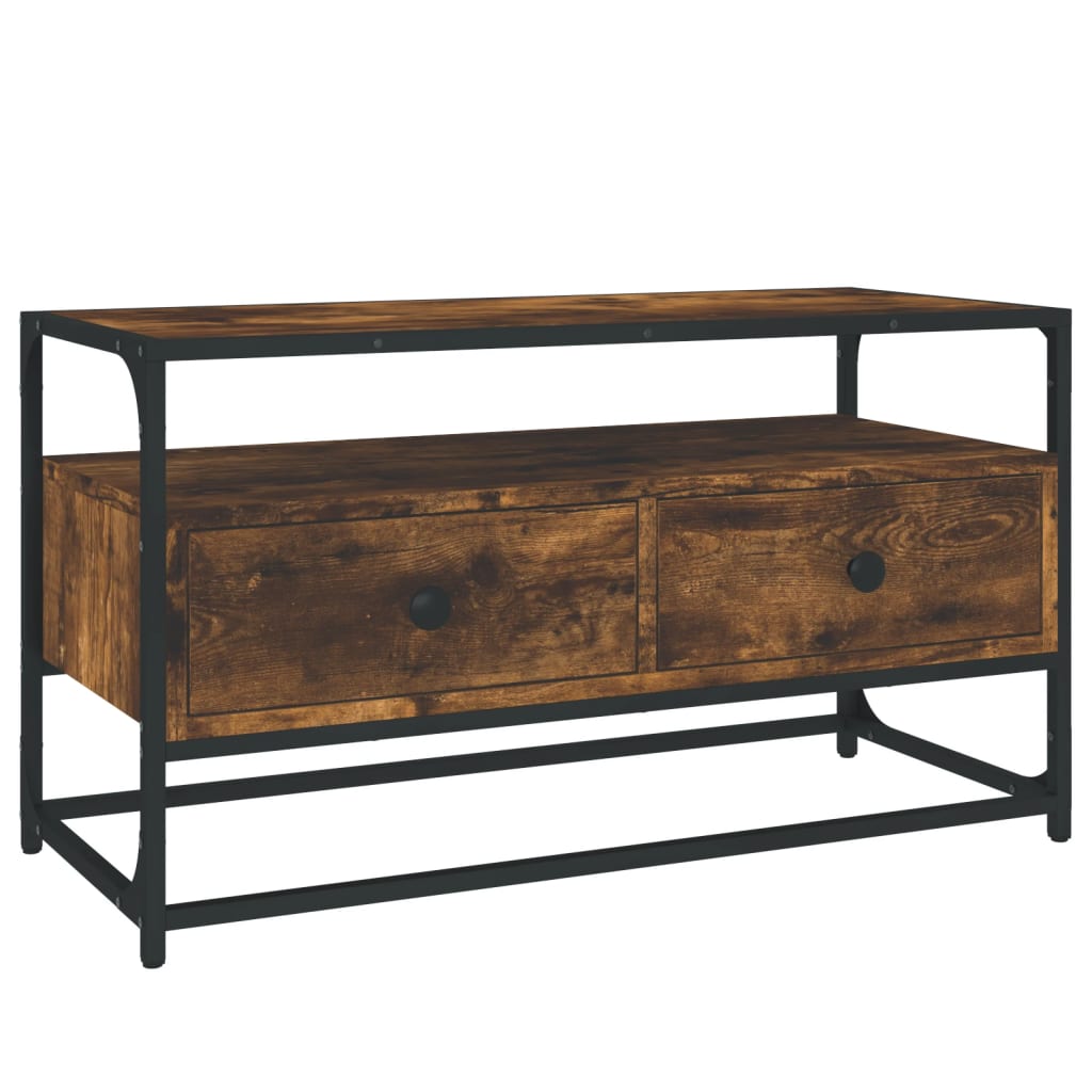 Mobile Porta TV Rovere Fumo 80x35x45 cm in Legno Multistrato