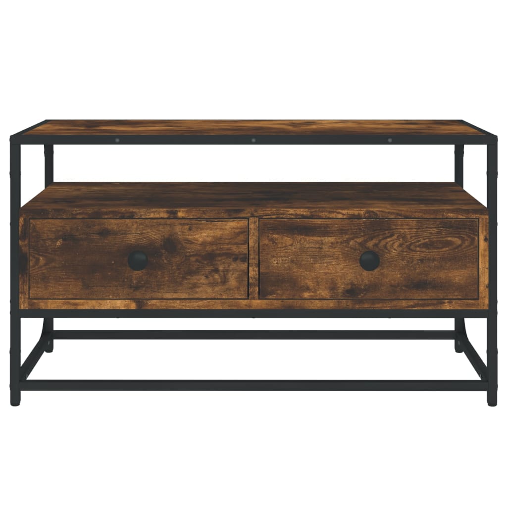 Mobile Porta TV Rovere Fumo 80x35x45 cm in Legno Multistrato