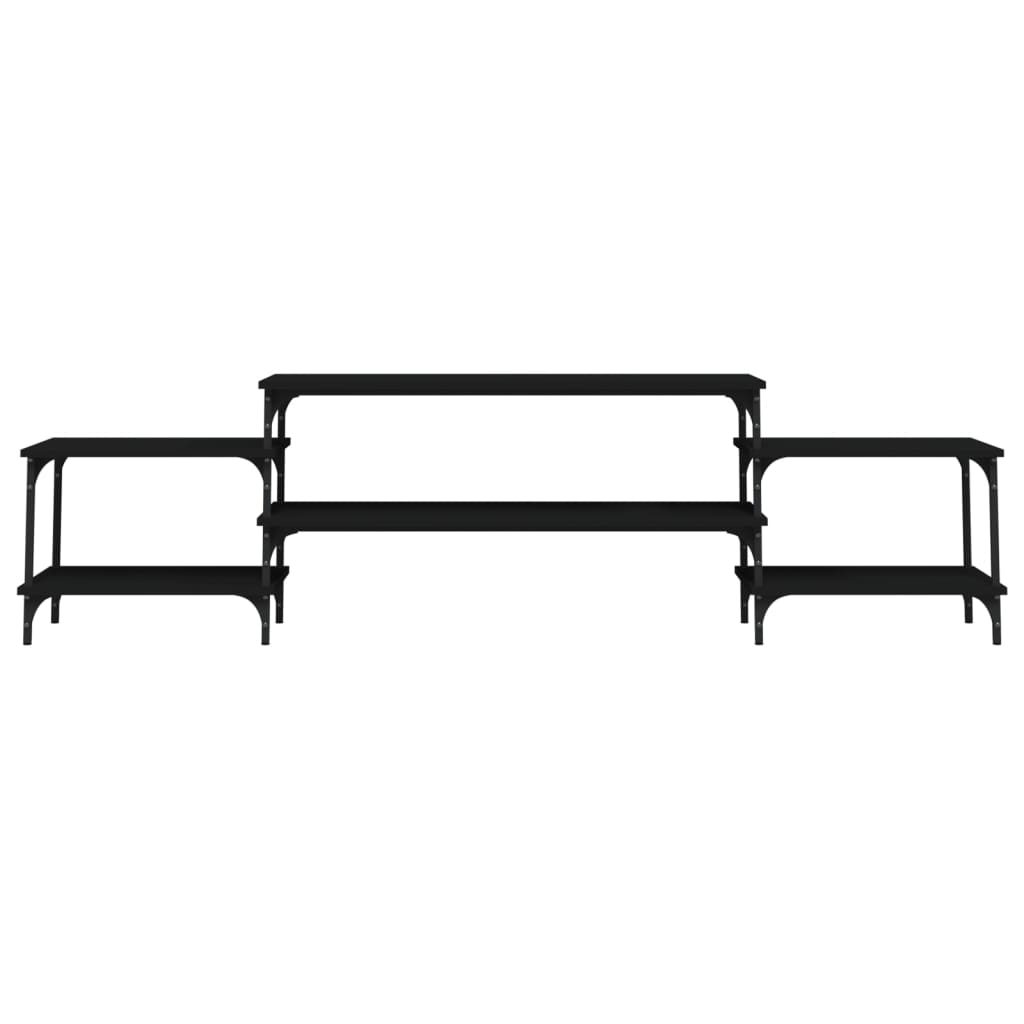 Mobile Porta TV Nero 197x35x52 cm in Legno Multistrato