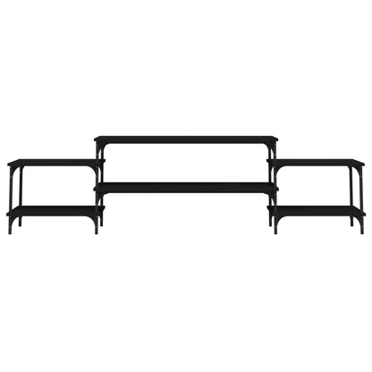 Mobile Porta TV Nero 197x35x52 cm in Legno Multistrato