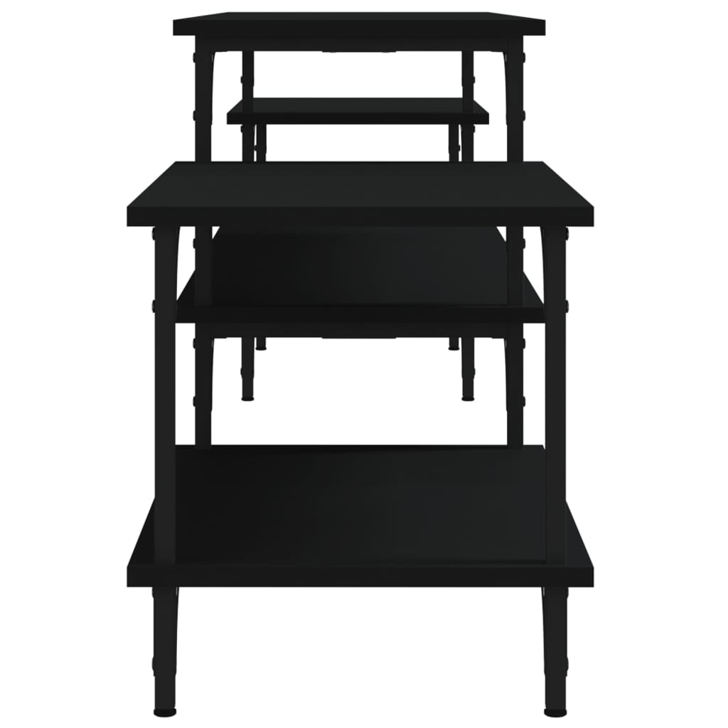 Mobile Porta TV Nero 197x35x52 cm in Legno Multistrato