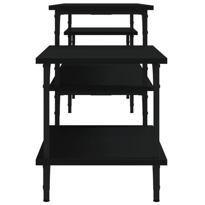 Mobile Porta TV Nero 197x35x52 cm in Legno Multistrato