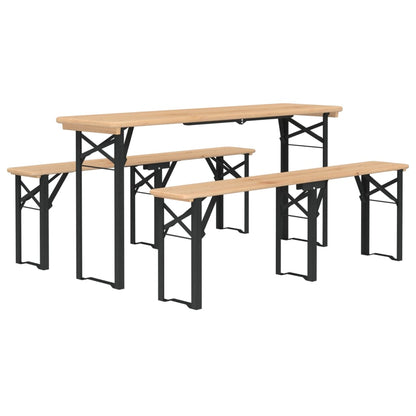 Set Tavolo Birreria Pieghevole 3 pz in Legno Massello di Abete | homemem39