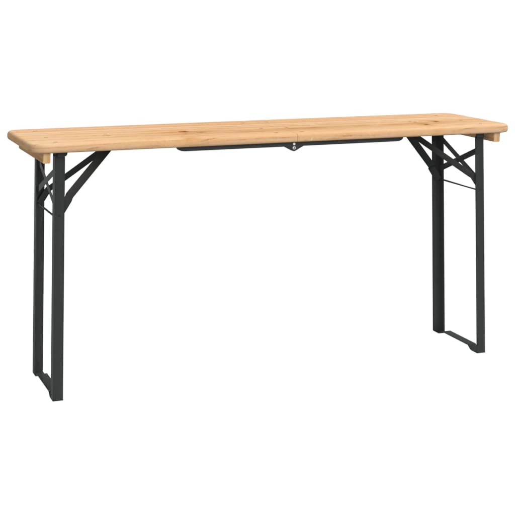 Set Tavolo Birreria Pieghevole 3 pz in Legno Massello di Abete | homemem39