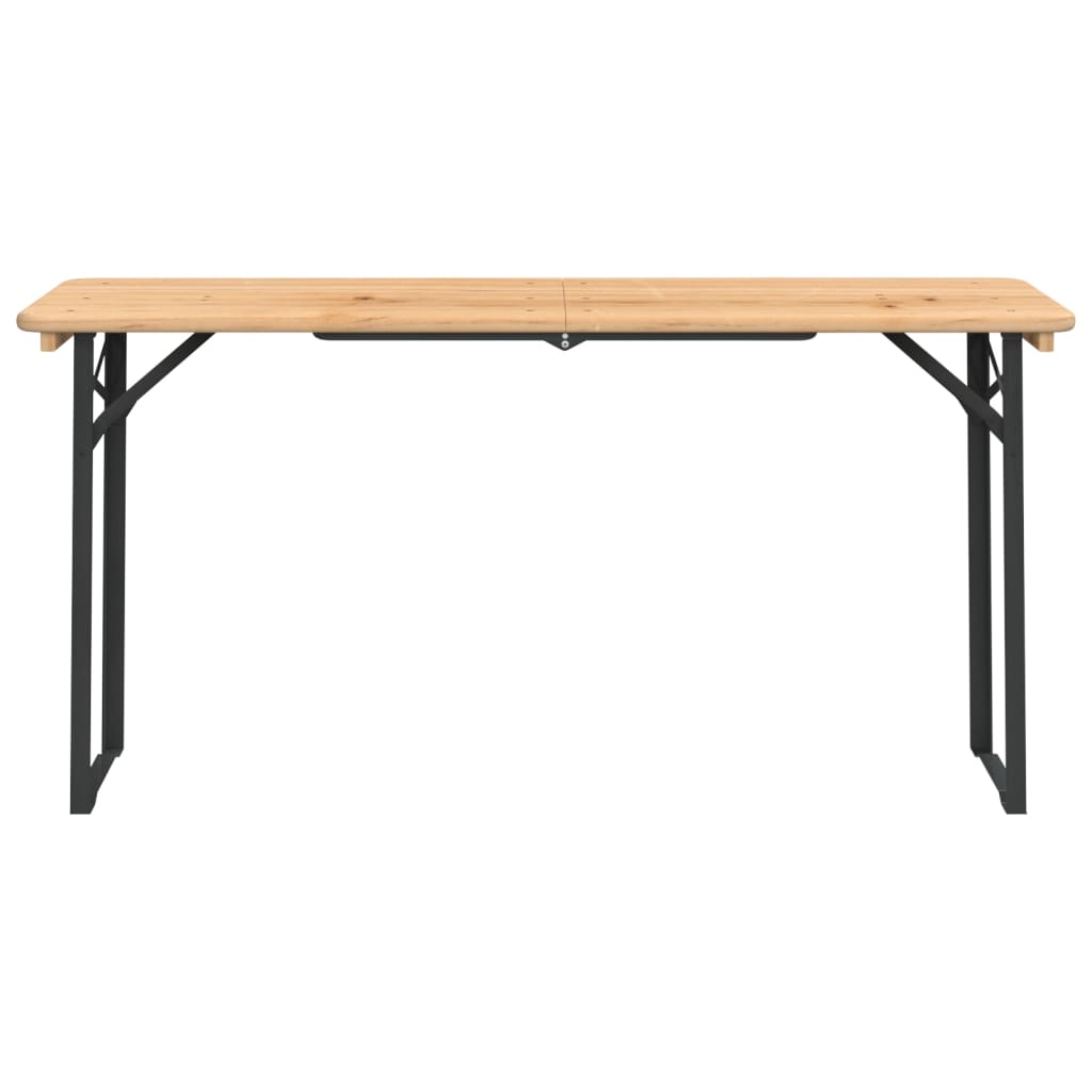 Set Tavolo Birreria Pieghevole 3 pz in Legno Massello di Abete | homemem39
