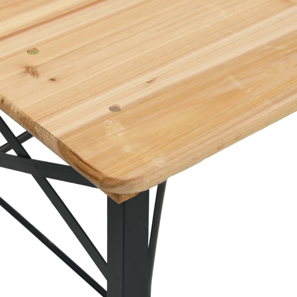 Set Tavolo Birreria Pieghevole 3 pz in Legno Massello di Abete | homemem39