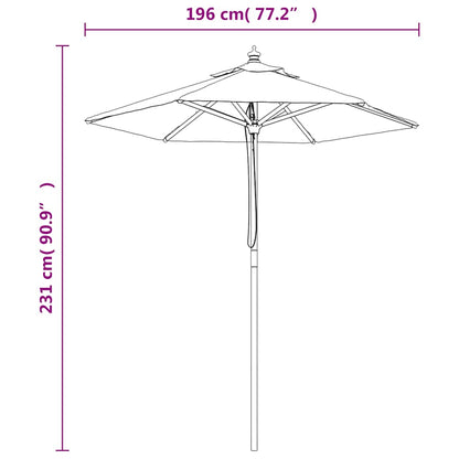 Ombrellone da Giardino con Palo in Legno Sabbia 196x231 cm | homemem39