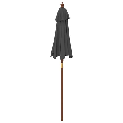 Ombrellone da Giardino con Palo in Legno Antracite 196x231 cm - homemem39