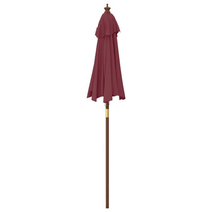 Ombrellone da Giardino con Palo in Legno Bordeaux 196x231 cm | homemem39