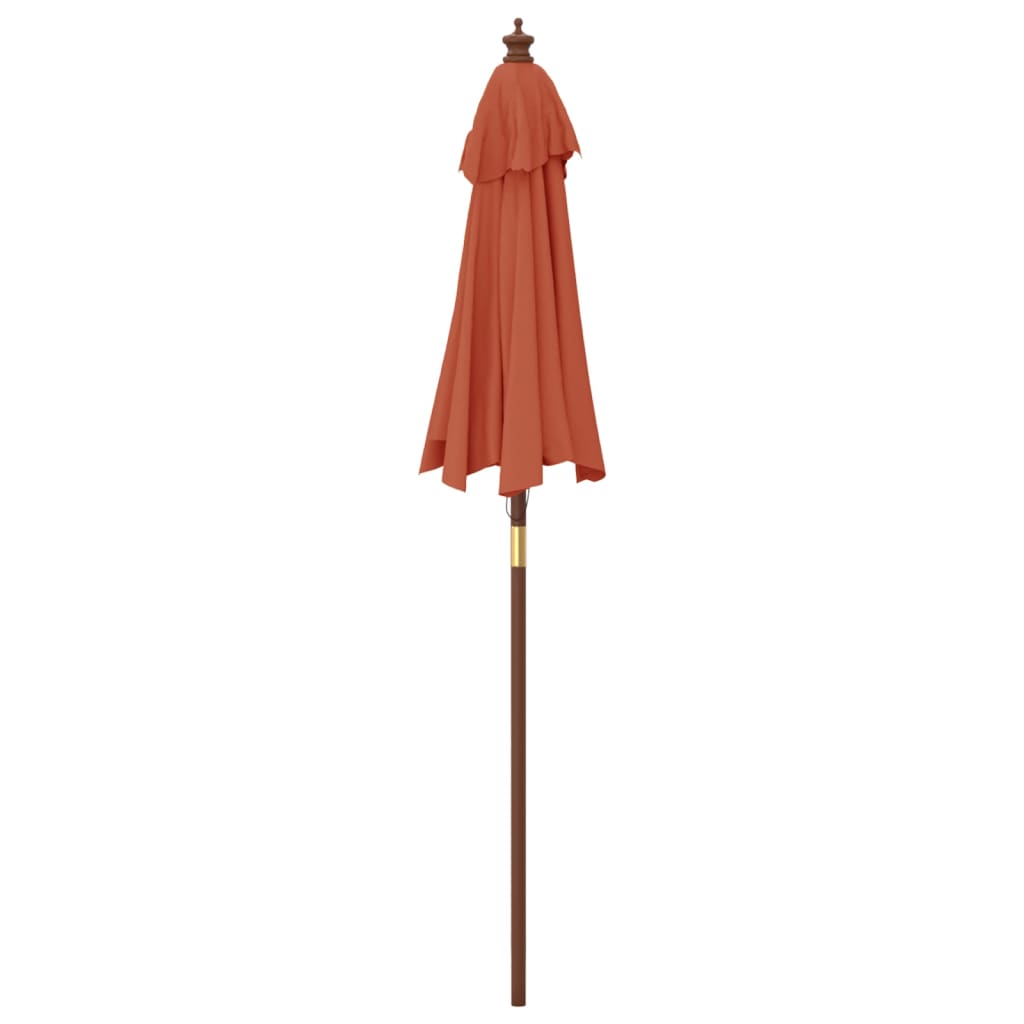 Ombrellone da Giardino con Palo in Legno Terracotta 196x231 cm | homemem39