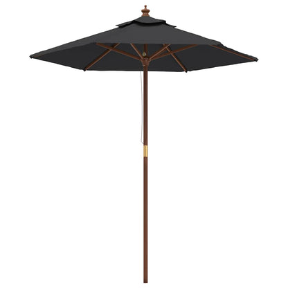 Ombrellone da Giardino con Palo in Legno Nero 196x231 cm | homemem39