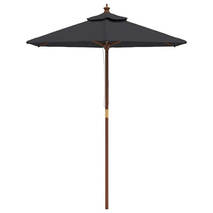 Ombrellone da Giardino con Palo in Legno Nero 196x231 cm | homemem39