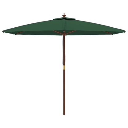 Ombrellone da Giardino con Palo in Legno Verde 299x240 cm - homemem39