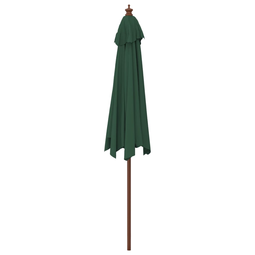 Ombrellone da Giardino con Palo in Legno Verde 299x240 cm - homemem39