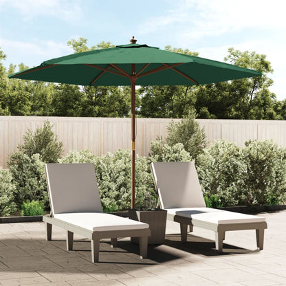 Ombrellone da Giardino con Palo in Legno Verde 299x240 cm - homemem39