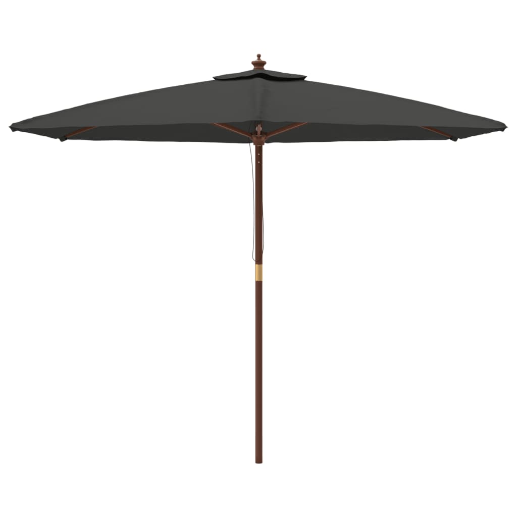 Ombrellone da Giardino con Palo in Legno Antracite 299x240 cm | homemem39
