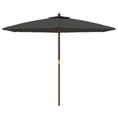 Ombrellone da Giardino con Palo in Legno Antracite 299x240 cm | homemem39