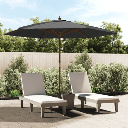 Ombrellone da Giardino con Palo in Legno Antracite 299x240 cm | homemem39