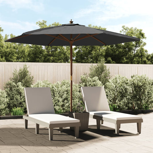Ombrellone da Giardino con Palo in Legno Antracite 299x240 cm | homemem39