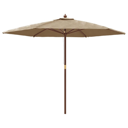 Ombrellone da Giardino con Palo in Legno Tortora 299x240 cm | homemem39