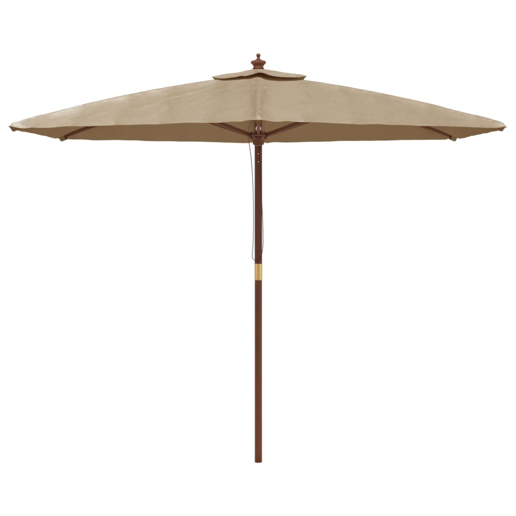 Ombrellone da Giardino con Palo in Legno Tortora 299x240 cm | homemem39