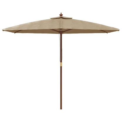 Ombrellone da Giardino con Palo in Legno Tortora 299x240 cm | homemem39