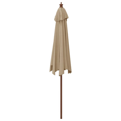 Ombrellone da Giardino con Palo in Legno Tortora 299x240 cm | homemem39