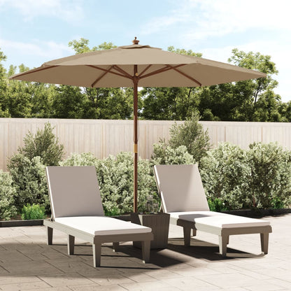 Ombrellone da Giardino con Palo in Legno Tortora 299x240 cm | homemem39