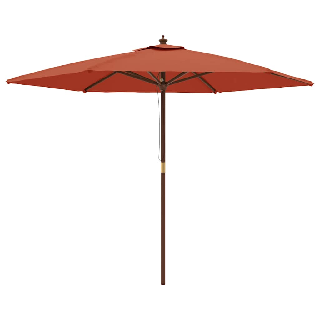 Ombrellone da Giardino con Palo in Legno Terracotta 299x240 cm | homemem39