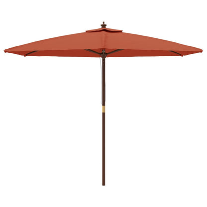 Ombrellone da Giardino con Palo in Legno Terracotta 299x240 cm | homemem39