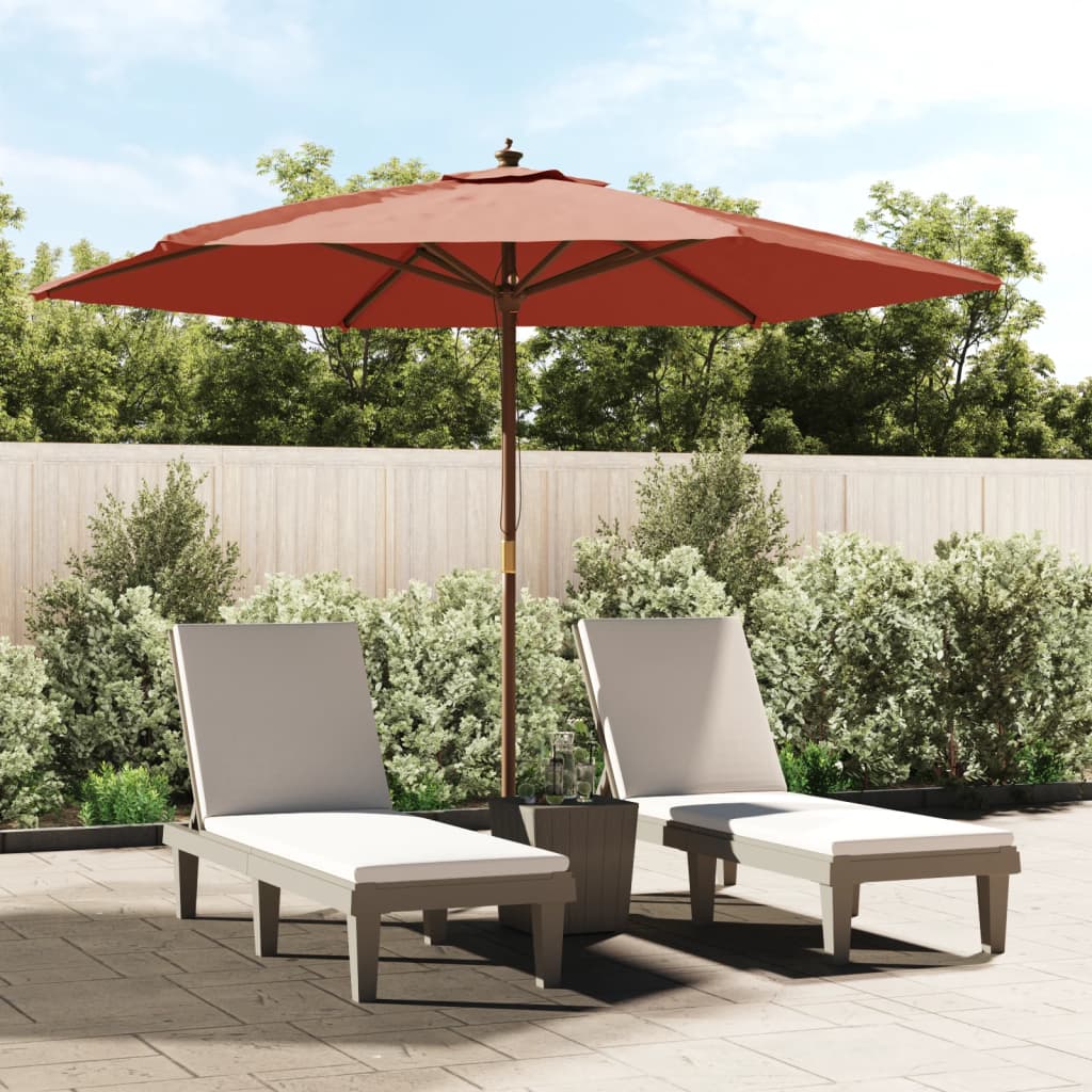 Ombrellone da Giardino con Palo in Legno Terracotta 299x240 cm | homemem39