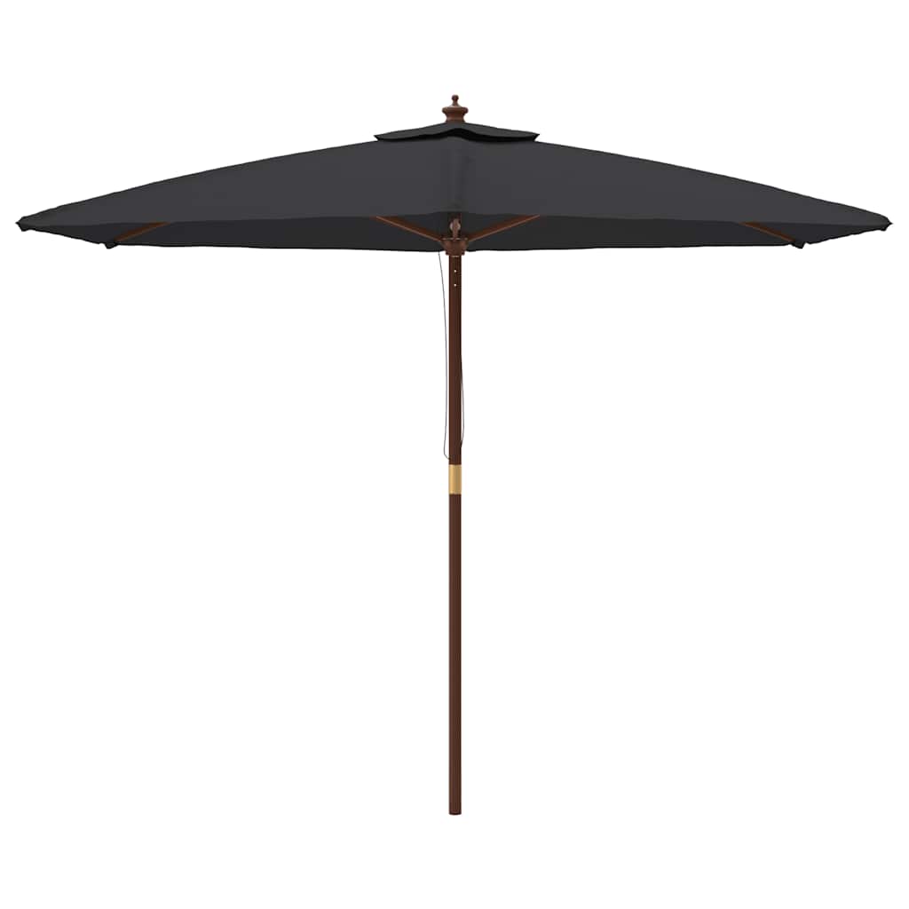 Ombrellone da Giardino con Palo in Legno Nero 299x240 cm | homemem39