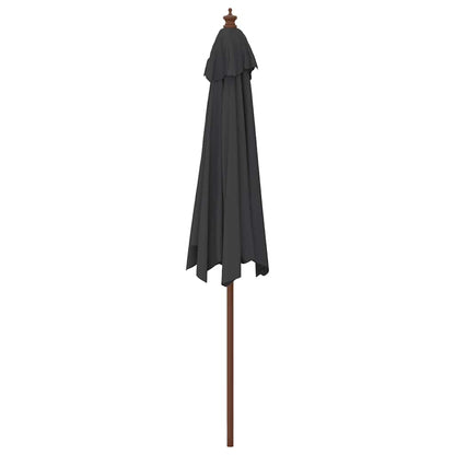Ombrellone da Giardino con Palo in Legno Nero 299x240 cm | homemem39
