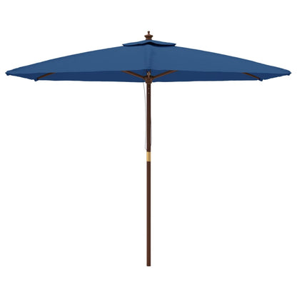 Ombrellone da Giardino con Palo in Legno Azzurro 299x240 cm | homemem39