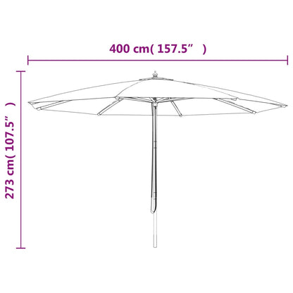 Ombrellone da Giardino con Palo in Legno Sabbia 400x273 cm | homemem39