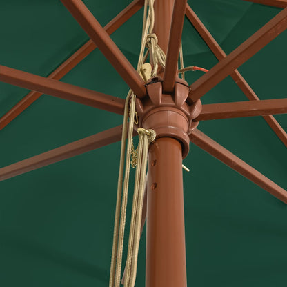 Ombrellone da Giardino con Palo in Legno Verde 400x273 cm | homemem39