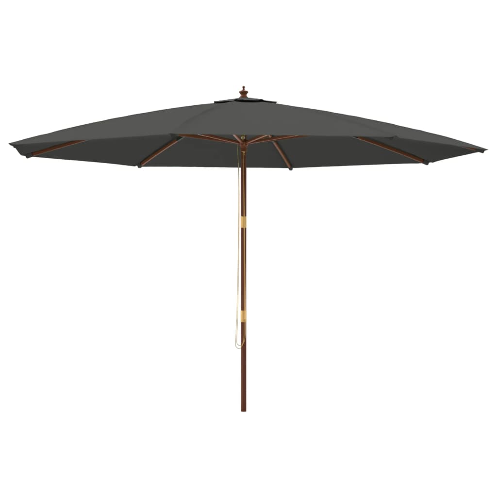 Ombrellone da Giardino con Palo in Legno Antracite 400x273 cm | homemem39