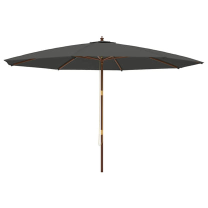 Ombrellone da Giardino con Palo in Legno Antracite 400x273 cm | homemem39